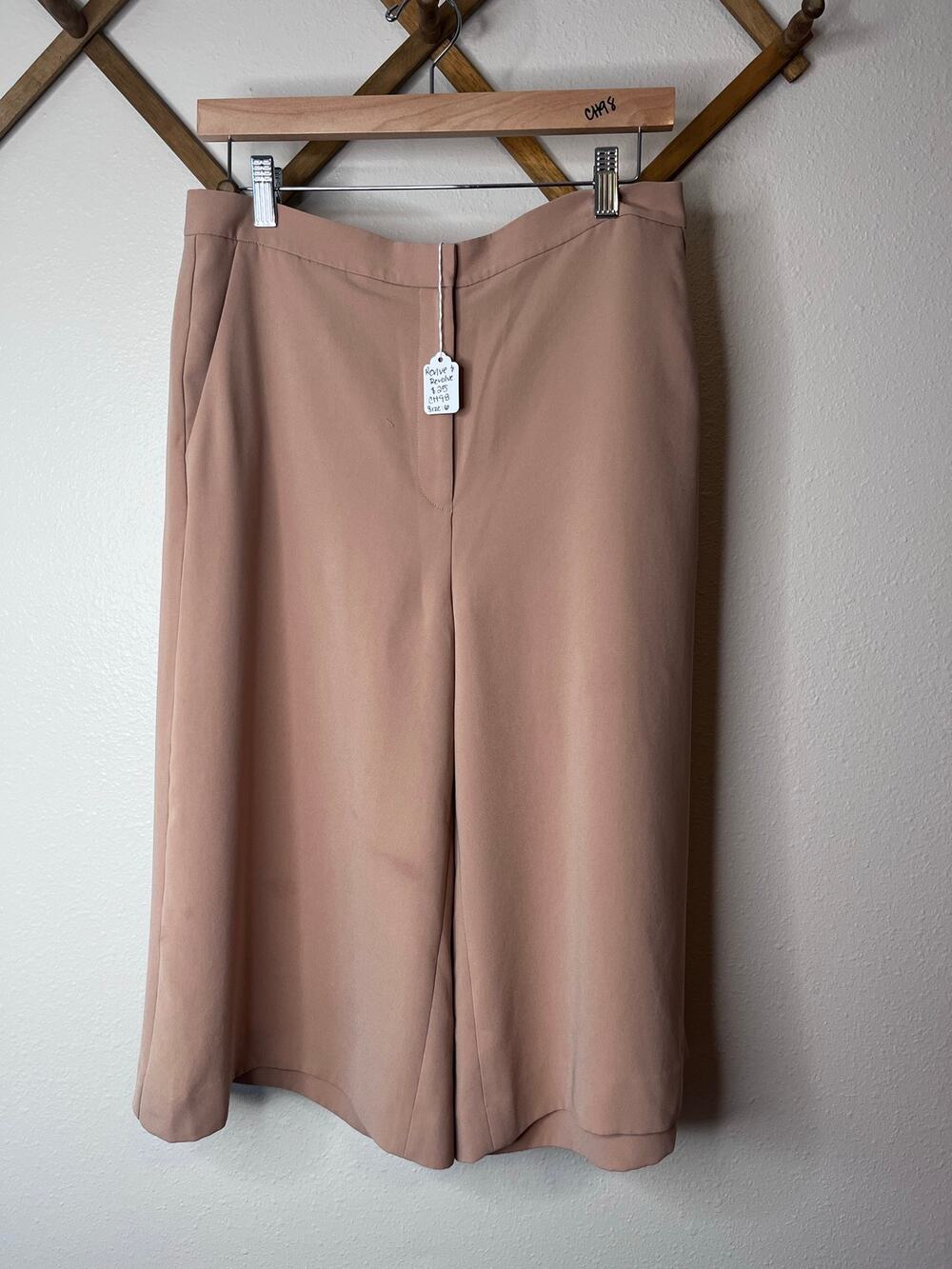 Ann Taylor Womens 6 Tan Beige Wide Leg Culottes Cropped Dress Pants Gaucho Y2K